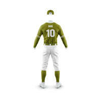 Ensemble de maillot et pantalon de baseball personnalisé pour homme, manches longues, vert et blanc, anti-humidité, toutes saisons, vêtements de sport pour adultes