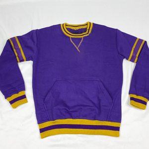 Sweat-shirt à col rond décontracté pour hommes, violet, moutarde, fraternités brodées en 3D, respirant, doux et brodé - Product Image 1