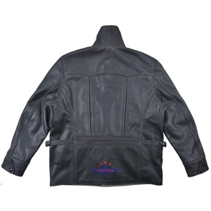 Alta calidad OEM al por mayor FiveStar para hombre 1950s chaqueta de cuero de piel de cabra sello marrón clásico ropa de trabajo Retro prendas de vestir exteriores - Product Image 4