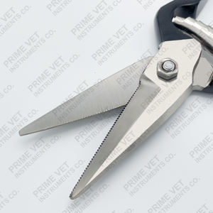 Cisailles à pied en acier au carbone Ciseaux à sabots réutilisables Lames dentelées avec bande de verrouillage en cuir Lames en acier inoxydable J2. - Product Image 3