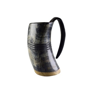 Tazas de cuerno vikingo de inspiración medieval ecológica de IndianExporter, tazas decorativas para el hogar de Hotel Vintage, tazas de cerámica para - Product Image 6