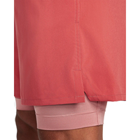 Shorts de sport pour homme rose 2 en 1 avec doublure de compression, séchage rapide, entraînement athlétique, shorts d'entraînement, logo personnalisé, motif uni - Service OEM