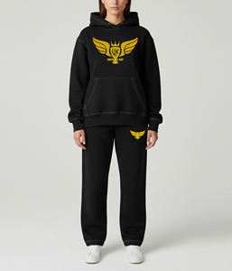 Ensemble de survêtement épais en coton lourd personnalisé, molleton français, surpiqûres contrastées, sweat-shirt pour femme - Product Image 2