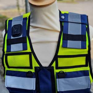 Chaleco de Seguridad Personalizado de Alta Visibilidad, Ropa de Seguridad Reflectante con Cremallera Delantera, Bolsillos Multifuncionales, Talla Ajustable, Chaleco Táctico - Product Image 3