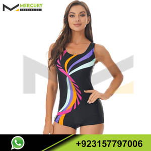 Traje de baño de una pieza Boyleg para mujer, mono deportivo sin mangas, traje de baño con espalda abierta, Material elástico suave de retazos - Product Image 2