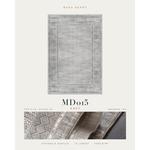 พรมวิสโคสและอะคริลิกแบบขายส่ง รุ่น MODERN 100 MD015 สีเทา ผลิตด้วยเครื่องจักรจากตุรกี สำหรับห้องนั่งเล่น โรงแรม และโครงการต่างๆ - Product Image 2