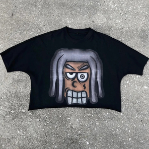 Camisetas Cortas de Algodón 100% Pesado, Estilo Urbano, Corte Holgado y Cuadrado, Ecológicas, Personalizadas al por Mayor para Hombre, Cuello Redondo - Product Image 5