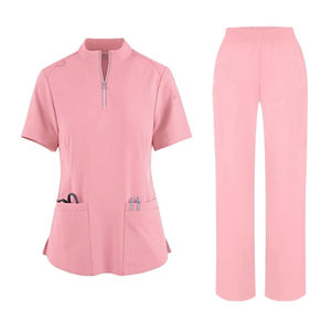 Accessoires pour infirmières médicales pour l'uniforme de médecin hospitalier Uniformes d'infirmières à 4 poches, à col zippé et à manches courtes. - Product Image 3