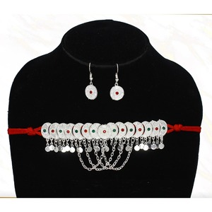 Martasha diseñador islámico Ramadán especial plateado UAE joyería especial Dubai joyería collar pendiente conjunto Joyería Árabe - Product Image 1