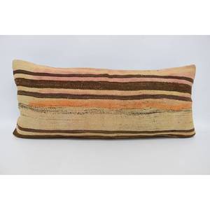 16x36 Inch Luxury Bohemian Beige Striped Wool Pillow Woven <b>Vintage</b> Fluffy Square Accent Cushion <b>Bedding</b> 18x18 Decorative Cushion - Product Image 1