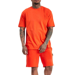 <b>Men</b> <b>Shorts</b> And T shirts Sets New Design Custom Logo 100% Cotton <b>Fleece</b> Acid Wash Heavyweight Twin Set For <b>Men's</b> - Product Image 2