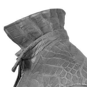 Nouvelle arrivée : veste en cuir de crocodile embossé pour homme, design personnalisé, couleur personnalisée, fermeture éclair respirante, veste OEM. - Product Image 5