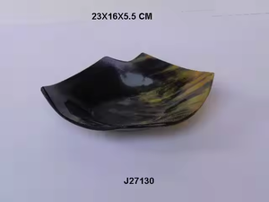 Bol en corne de buffle de haute qualité disponible dans toutes les tailles en forme de bateau, finition polie, objet d'art en corne par Crescent Crafts - Product Image 3