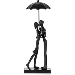 Art Lovers Figure Sculpture Noir Minimaliste Résine Artisanat Décoration Maison - Product Image 3