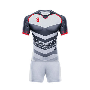 Maillot de Rugby personnalisé noir et rouge, vêtements d'équipe, courts, respirants et confortables, avec logo et design personnalisés - Product Image 5