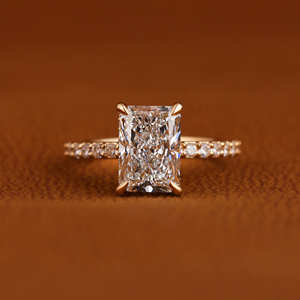 Luxueux 14KT or massif Halo sertissage bague diamant bague de fiançailles Style classique cadeau laboratoire créé cadeau d'anniversaire pour elle - Product Image 1