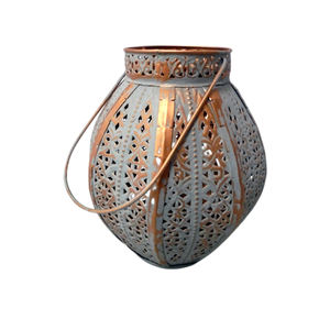 Linterna de metal decorativa antigua con mango, linterna de suelo de hierro de Color negro para decoración de sala de estar y jardín - Product Image 5