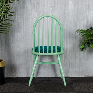 Elegant Retro Wooden Dining Chair Green Finish Durable Construction for Home, Hotel, and <b>Restaurant</b> Use - Product Image 2