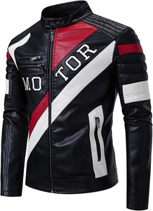 เสื้อแจ็คเก็ตหนังแท้ทรงสลิมฟิตสำหรับผู้ชาย ดีไซน์สไตล์ไบค์เกอร์ ระบายอากาศได้ดี เหมาะสำหรับฤดูหนาว สไตล์สตรีทแฟชั่น  สามารถปรับแต่งได้ - Product Image 2