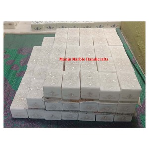 Caja de incrustaciones de mármol blanco de producto de marca de alta demanda de calidad superior con diseño de concha de mar de forma cuadrada para caja de almacenamiento de joyas - Product Image 2