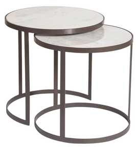 Best Interior Black Metal <b>Nesting</b> <b>Table</b> with <b>White</b> Marble Top Velvet Side & Coffee <b>Table</b> Decoration Furniture - Product Image 6
