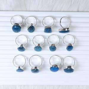 Incroyable bague en apatite néon Bague en apatite néon pour filles Cabochons faits à la main Lot de bijoux Bague de déclaration en vrac - Product Image 3