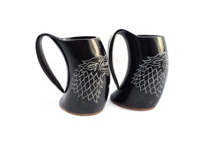 Ensemble de tasses à boire viking en corne de buffle de haute qualité, motifs sculptés, finition polie, décoration d'intérieur, prix de gros, cadeau idéal - Product Image 3
