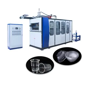 Automatic ps pet cup lid thermoforming disposable plastic cups and plates making forming machine