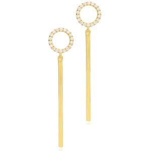 Pendientes Largos Redondos con Diseño de Barra Lisa, Joyería Turca Hecha a Mano al por Mayor en Plata de Ley 925 - Product Image 4