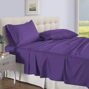 100% coton égyptien rayé Satin 400 TC draps jetables Portable ensemble maison hôtel utilisation avec viscose Polyester remplissage - Product Image 1