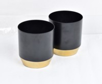 Set Pot Tanaman Besi Gaya Farmhouse Mewah Warna Emas 2 Buah |   Pot Bunga Ramah Lingkungan, Ringan, dan Tahan Lama untuk Dalam Ruangan |   Dekorasi Rumah Taman |   Logo Kustom