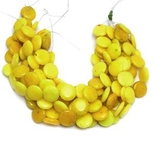 Kamal Gems 15mm Yellow Coin-Shaped Onyx <b>Beads</b> Agate and Stone Jewelry Making <b>Loose</b> <b>Beads</b> for Bracelets - Product Image 1