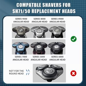 Cabezales de Repuesto Color Champán para Afeitadoras Eléctricas, Resistentes al Agua IPX7, Cabezal Rotatorio de Doble Cuchilla, Lavable, para Uso Facial - Product Image 5