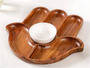 ชุดถาดเสิร์ฟผลไม้โลหะสีเงิน2ชิ้นพร้อมที่จับสำหรับบ้านหรือโรงแรม - Product Image 3