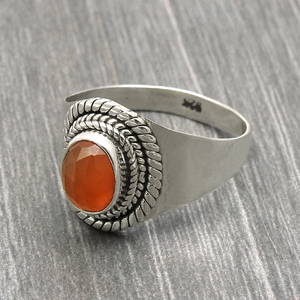 Piedra preciosa de cornalina naranja Natural 100%, joyería de plata fina semipreciosa, anillos de promesa hechos a mano de plata de ley sólida 925 a granel - Product Image 5