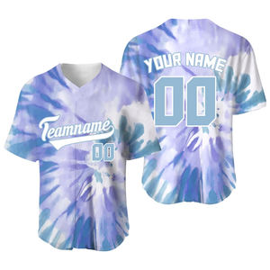Tie Dye Chemises de baseball personnalisées Vêtements d'entraînement d'équipe pour enfants Impression par sublimation Vêtements de sport à séchage rapide Maillot uniforme de baseball - Product Image 2