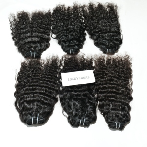 Vente en gros d'extensions de cheveux indiens vierges Remy trame alignée de cuticules naturelles bouclées style vague lâche pour les femmes - Product Image 1