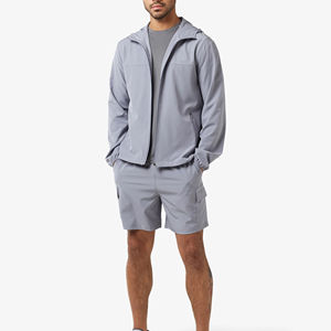 Conjunto de Chaqueta Corta Cortavientos de Dos Piezas con Capucha para Hombre, Personalizado, Invernal, Transpirable, Cortavientos, Estilo Urbano - Product Image 5