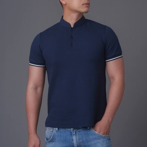 Nouveau polo à col montant pour hommes 100% coton personnalisé conception en gros brodé Logo à manches courtes homme t-shirt polo - Product Image 1