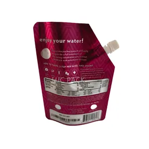 Stampa su misura imballaggio liquido di plastica Stand Up sacchetto per bevande con beccuccio di ricarica spremere il beccuccio per alimenti per bambini