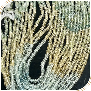 Cuentas de piedra de Aguamarina Natural de grado AAA Rondelle multifacético 3mm tamaño aproximado 14 pulgadas hebra para la fabricación de joyas - Product Image 3