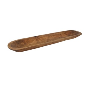 Cuenco de madera de masa oblonga, cuenco de vela de madera, utensilios de cocina con acabado Natural, mesa de comedor, vajilla para servir - Product Image 6