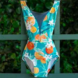 ชุดว่ายน้ำสตรีน้ำหนักเบาพิมพ์ลายดอกไม้สไตล์ Tankini 1ชิ้น - Product Image 1