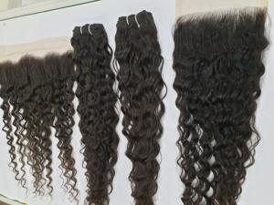 Exportateurs indiens vente 100% qualité d'exportation bouclés Remy vierge trame de cheveux humains Machine Double trame 10A vague naturelle la plus lisse - Product Image 3