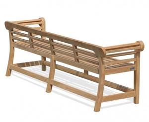 Banc en teck Malboro à dossier bas, moderne, minimaliste, durable, résistant à l'eau, pour l'extérieur, les hôtels, les restaurants, les appartements, les parcs, 4 places - Product Image 2
