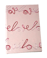 Revues de luxe faites à la main en coton recyclé papier avec fil de soie assorti Script broderie amour Design couverture cahier