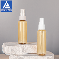 Flacon vaporisateur transparent PET sérigraphié 2OZ vide pour parfum, 60ml 50ml, flacon stérile avec liquide désinfectant pour les mains