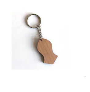 Hochwertiger Holz schlüssel bund/Werbe geschenk Jet Tag Schlüssel ring für Fisch design form und natürliche Holz farbe