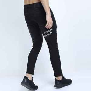 Jeans en denim respirant pour homme, coupe slim, taille mi-haute, déchirés, usés, style streetwear, été - Product Image 3