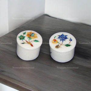 Caja de almacenamiento de joyería de mármol de forma cuadrada de suministro directo de fábrica disponible en cantidad a granel para joyeros de La India - Product Image 1